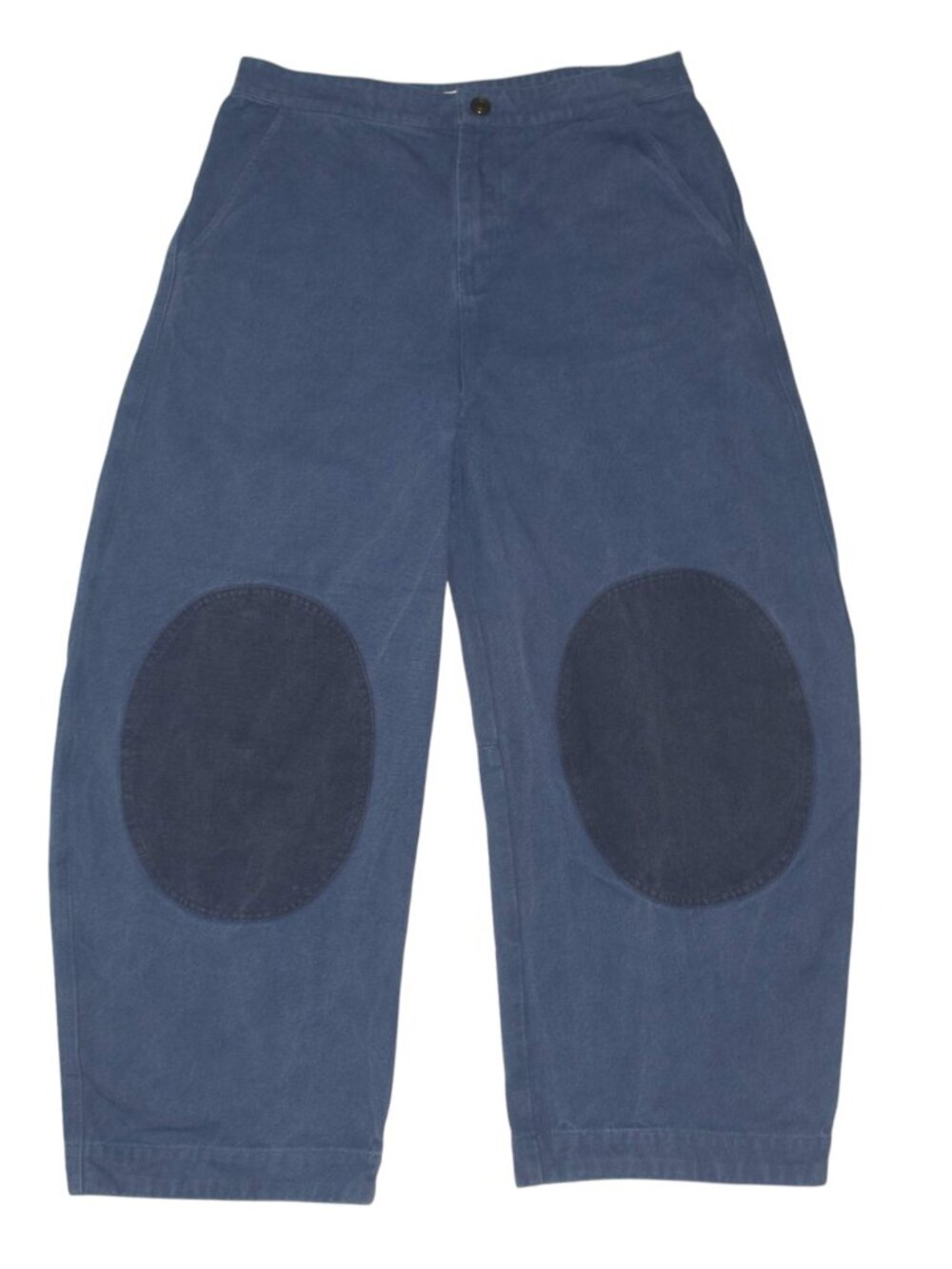 Sonderhaus Daphne Trouser Pants Barrel Shape Knee Patches Blue L - Picture 9 of 9